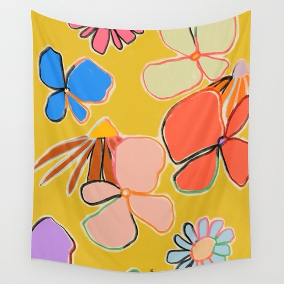 Vintage Garden Yellow Tapestry - Picture 1 of 3